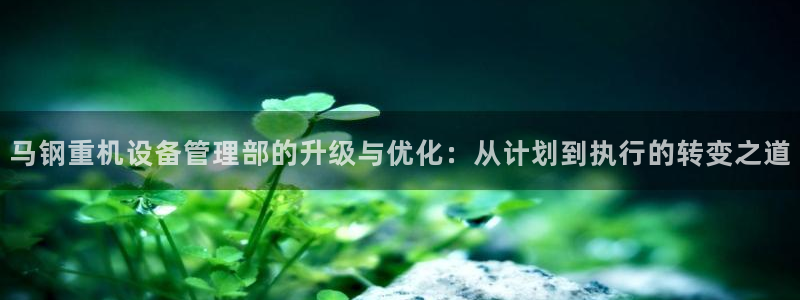 威九国际网站游戏：马钢重机设备管理部的升级与优化：从计划到执