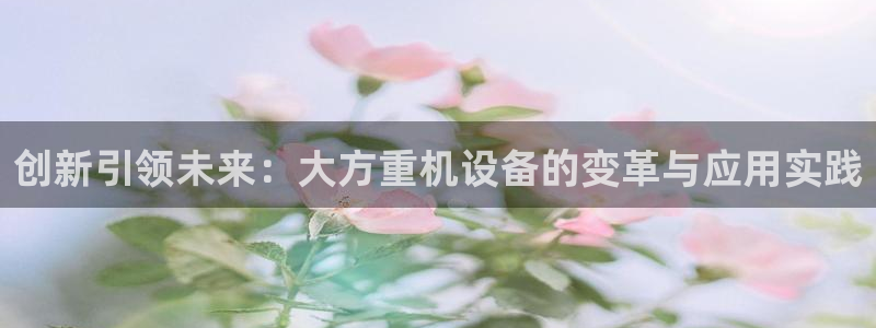 威九国际摩托电影HD：创新引领未来：大方重机设备的变革与应用