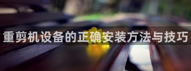 威九国际可以赚到钱：重剪机设备的正确安装方法与技巧