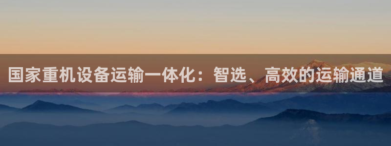 威九国际66m免费下载：国家重机设备运输一体化：智选、高效的